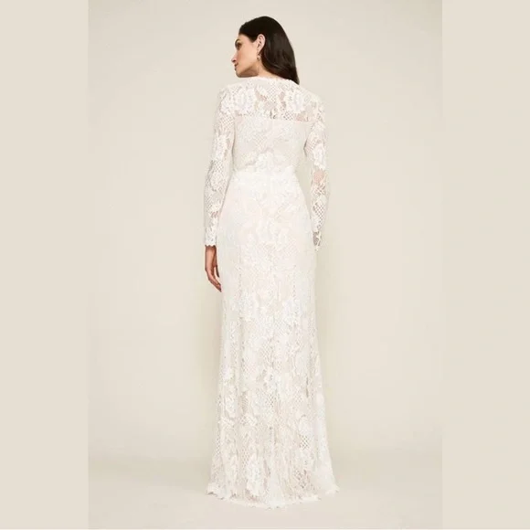 TADASHI SHOJI - LACE LONG-SLEEVE FITTED DRESS